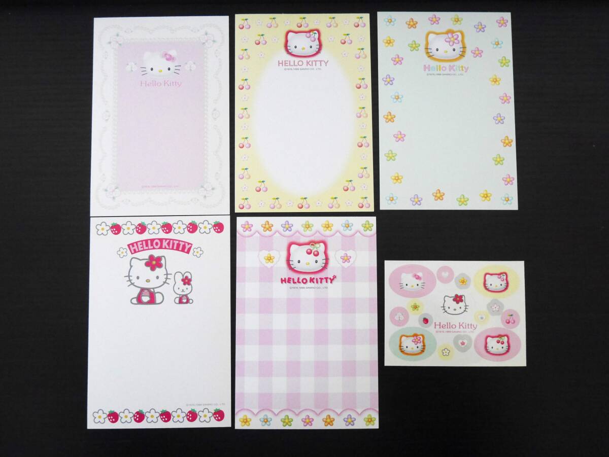 ◆未使用◆HELLO KITTY ハローキティ 50円 官製はがき 5枚セット＆シール 絵入り 葉書/ハガキ 再生紙◆送料94円～◆a03 #31_画像と若干お色目が異なる場合がございます