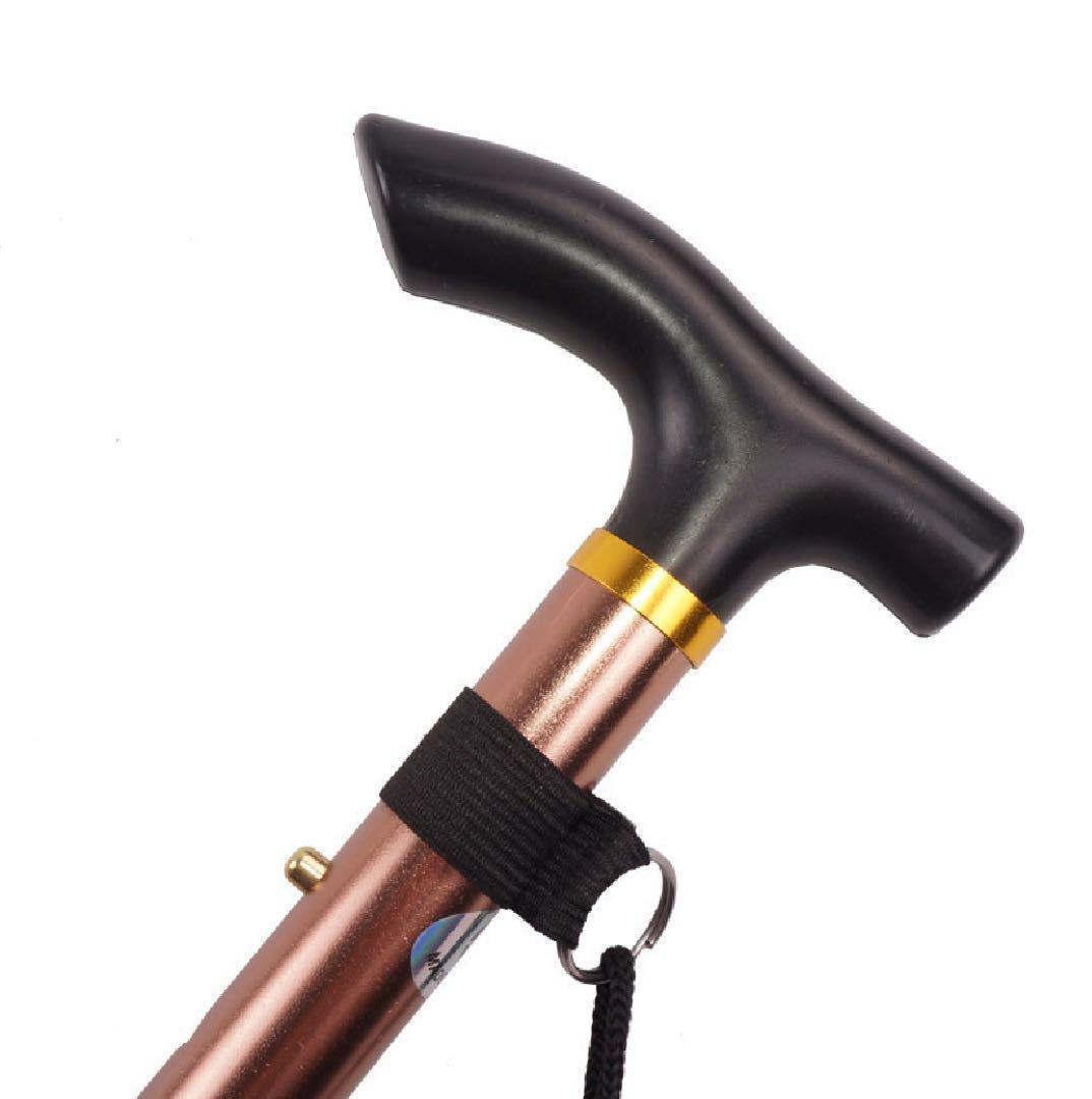 【残り僅か】杖 軽量 折りたたみ杖 介護 アルミステッキ 介護杖 登山 散歩 茶色の画像2
