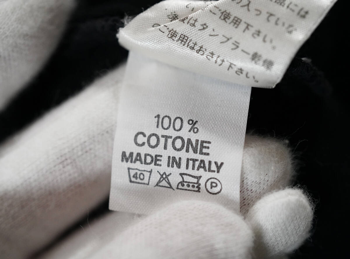 「 イタリア製 courreges homme 長袖 ポロシャツ 胸ロゴ 刺繍 鹿の子 」クレージュオム Mサイズ ブラックの画像9