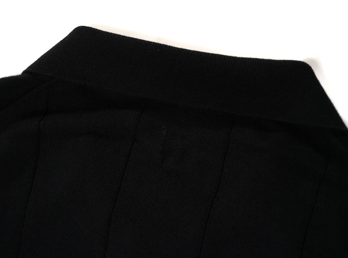 「 イタリア製 LARDINI コットン ニット 3B ポロシャツ 半袖 ブラック 」ラルディー二 54サイズ メンズ ベーシック_画像8