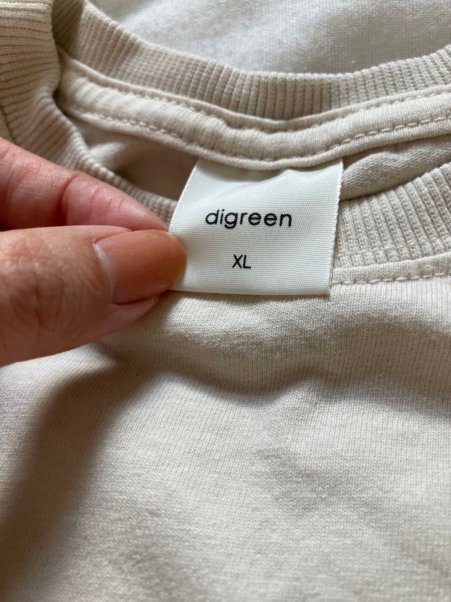 digreen World t  XL半袖 ホワイト カットソー Tシャツ