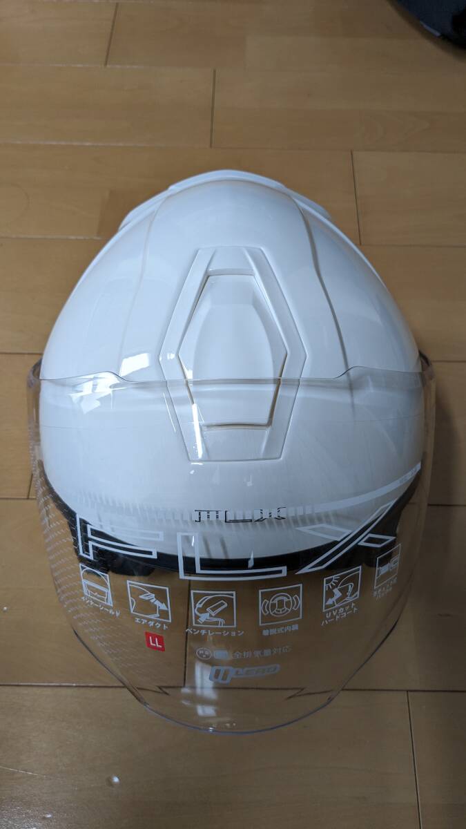 【新品未使用】リード工業(LEAD) FLX ホワイト LLサイズ バイク用 インナーシールド付き ジェットヘルメット (61-62cm未満)の画像3