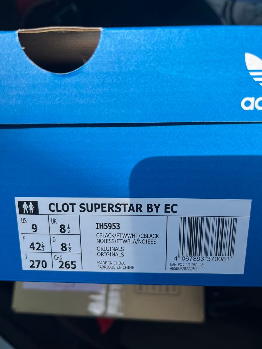 CLOT × adidas Originals Superstar Core Black/Footwear White 26.5