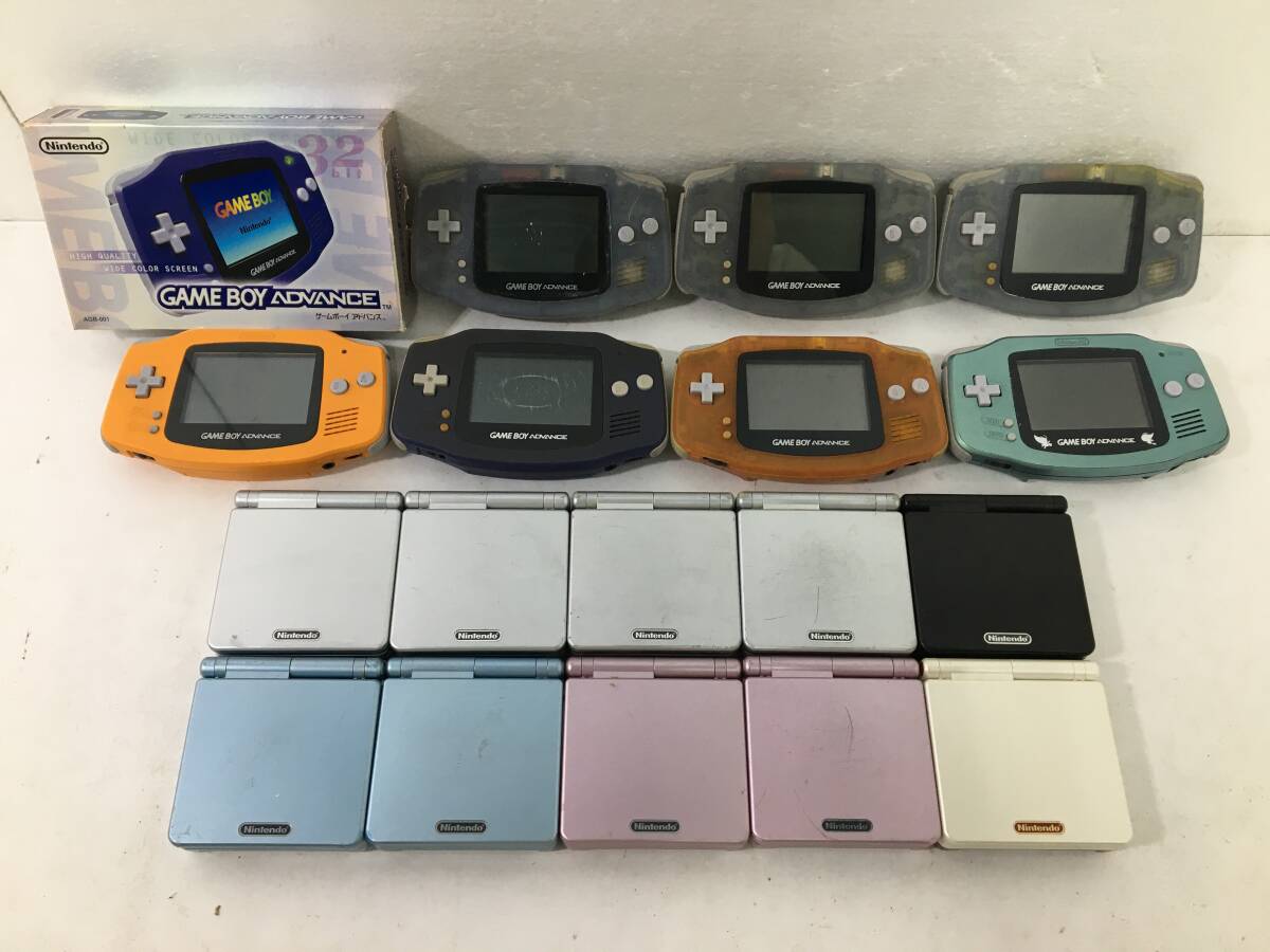 ★☆ケ173 NINTENDO ニンテンドー GBA ゲームボーイ アドバンス SP 本体 18台 まとめ売り セレビィグリーン ファミコンカラー 他☆★