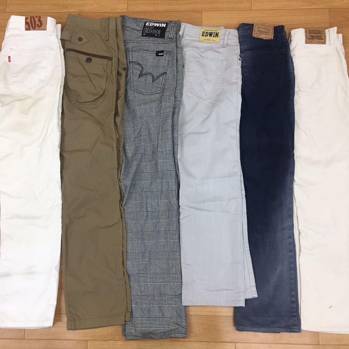 □4-64 メンズ カラー デニム パンツ まとめ売り 31点 セット デニム チノパン ズボン Levi's リーバイス EDWIN エドウィン Wrangler 他の画像4