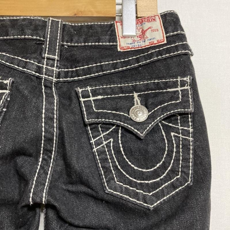 トゥルーレリジョン TRUE RELIGION 太ステッチ ローライズ フレアデニムパンツ 05-503NBTJ パンツ パンツ 26インチ 黒 / ブラック 無地の画像4