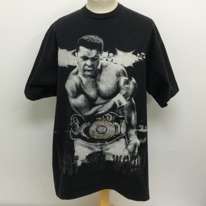 古着 PRO HEAVY WEIGHT USA製 モハメド アリ プリント ラインストーン チャンピオンベルト ヴィンテージ Tシャツ 623 XL プリント_画像1