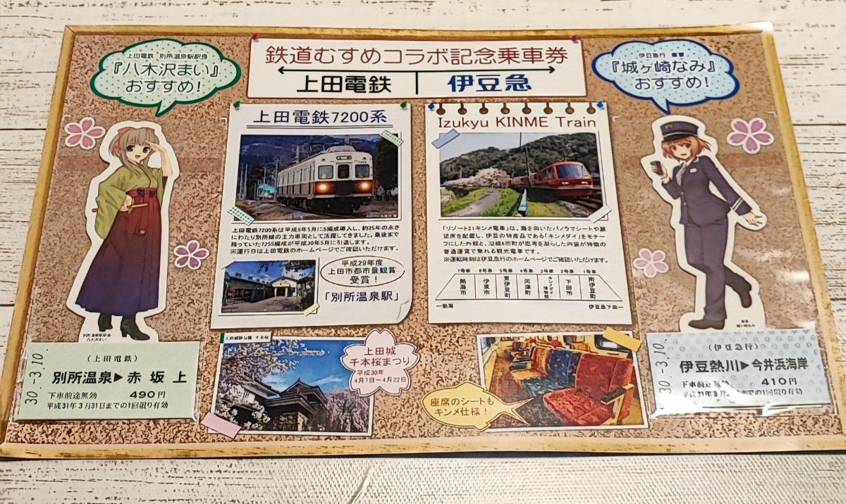 鉄道むすめコラボ記念乗車券（上田電鉄・伊豆急）