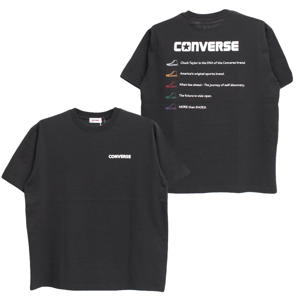 【新品】 3L ブラック コンバース(CONVERSE) 半袖 Tシャツ メンズ 大きいサイズ フェス風 バック プリント クルーネック カットソー_画像4