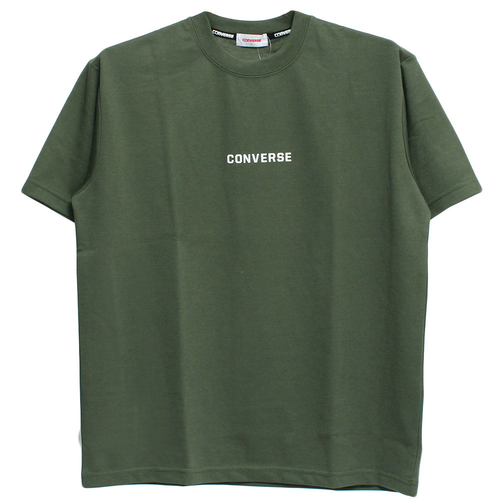 【新品】 4L カーキ コンバース(CONVERSE) 半袖 Tシャツ メンズ 大きいサイズ 吸汗速乾 裏メッシュ ドライ ロゴ プリント クルーネック カ_画像3