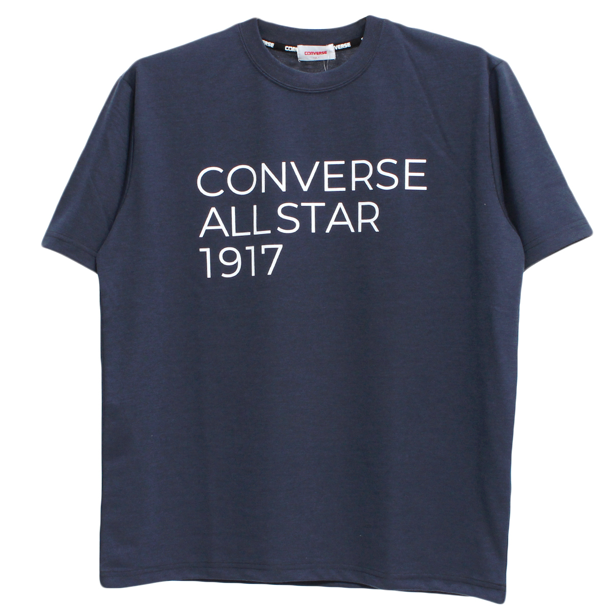 【新品】 3L ネイビー コンバース(CONVERSE) 半袖 Tシャツ メンズ 大きいサイズ ドライ 吸汗速乾 裏メッシュ ロゴ プリント クルーネック_画像3