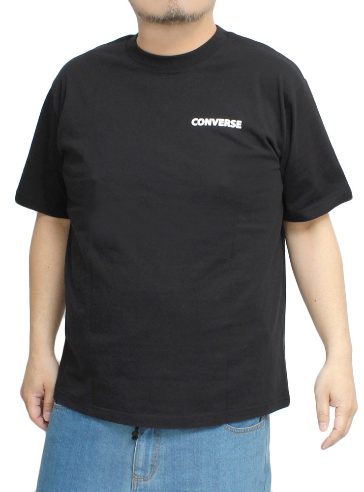 【新品】 3L ブラック コンバース(CONVERSE) 半袖 Tシャツ メンズ 大きいサイズ フェス風 バック プリント クルーネック カットソー_画像3