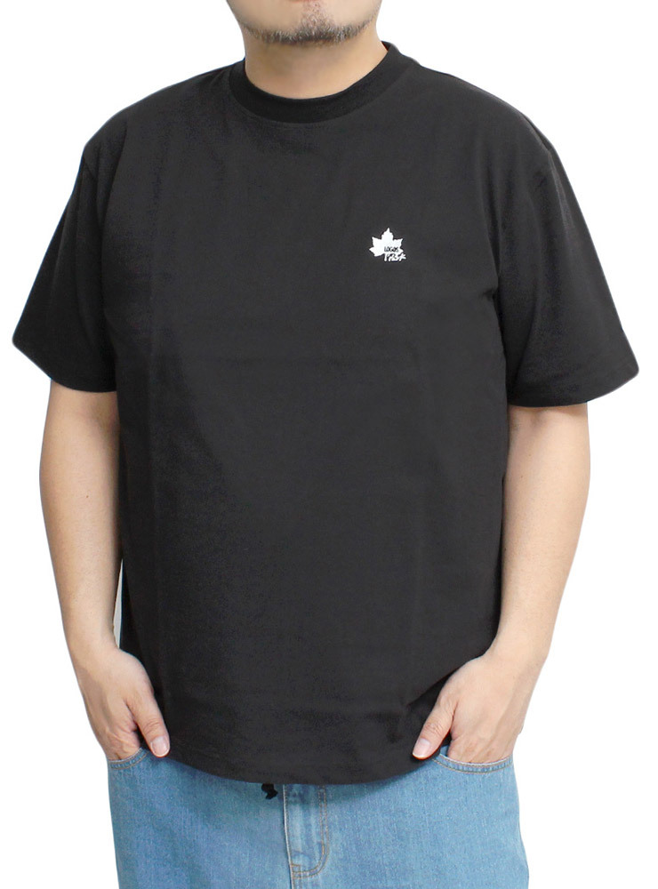 【新品】 4L ブラック LOGOS PARK(ロゴス パーク) 半袖 Tシャツ メンズ 大きいサイズ ワンポイント 刺繍 プリント クルーネック カットソー_画像1