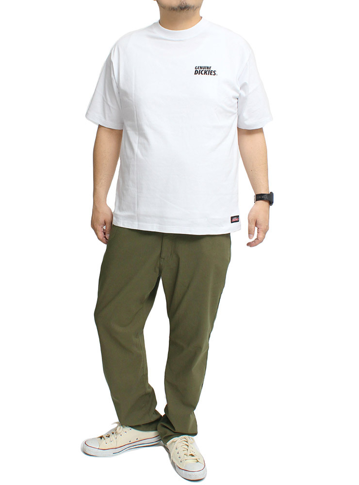 【新品】 3L ホワイト [GENUINE Dickies] 半袖 Tシャツ メンズ 大きいサイズ ロゴ バック プリント クルーネック カットソー_画像2