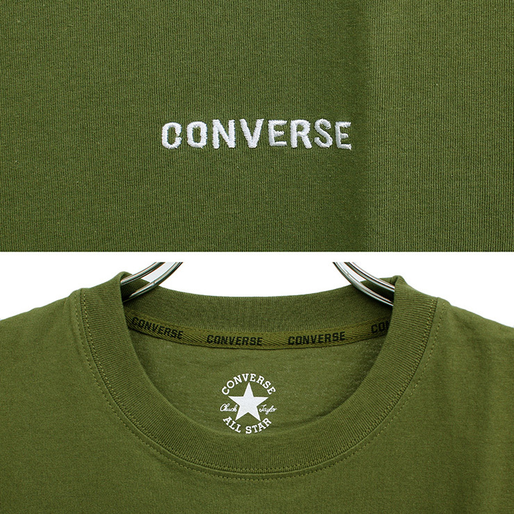 【新品】 4L カーキ コンバース(CONVERSE) 半袖 Tシャツ メンズ 大きいサイズ オールスター スニーカー プリント クルーネック カットソー_画像6