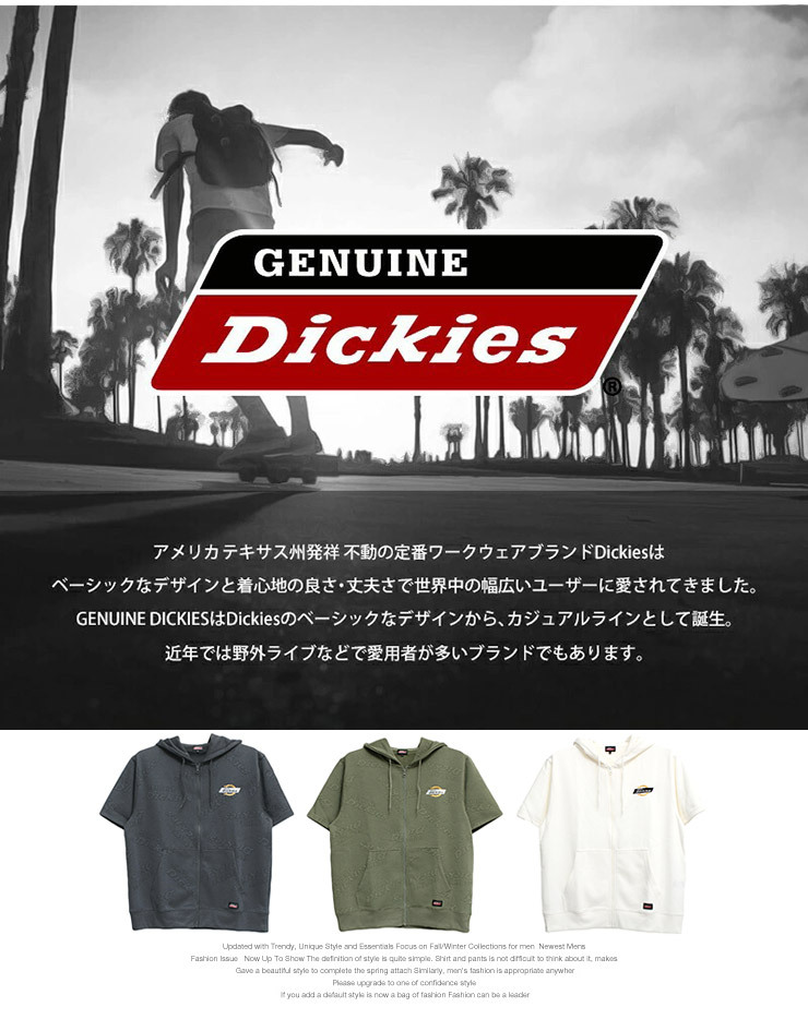 【新品】 3L オフ [GENUINE Dickies] 半袖 パーカー メンズ 大きいサイズ ふくれジャガード 総柄 ロゴ プリント スウェット_画像6