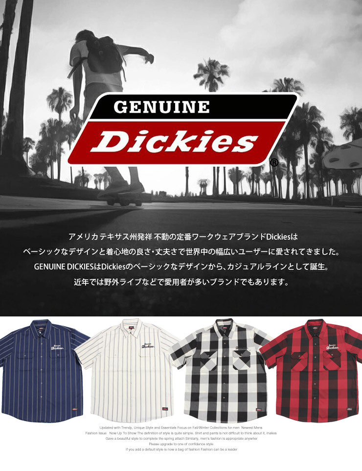 【新品】 4L ブラック ジェニュイン ディッキーズ(GENUINE Dickies) 半袖シャツ メンズ 大きいサイズ チェック ストライプ 刺? ツイル ワー_画像5