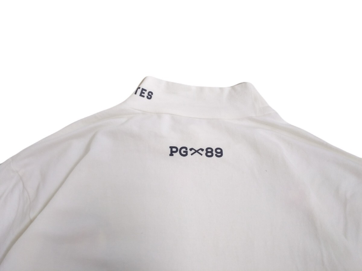 極美品 近年新作 PEARLY GATES 吸水速乾 ストレッチ モックネック 半袖シャツ インナー メンズ5 パーリーゲイツ ゴルフウェア 白 2404102Aの画像4