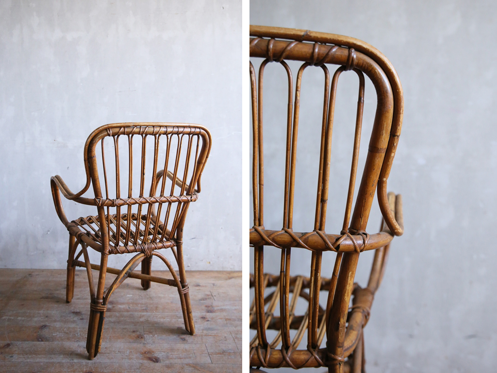  France antique * rattan chair / rattan chair /1 seater . sofa / lounge chair / armrest . chair / store furniture / display / French Vintage furniture 