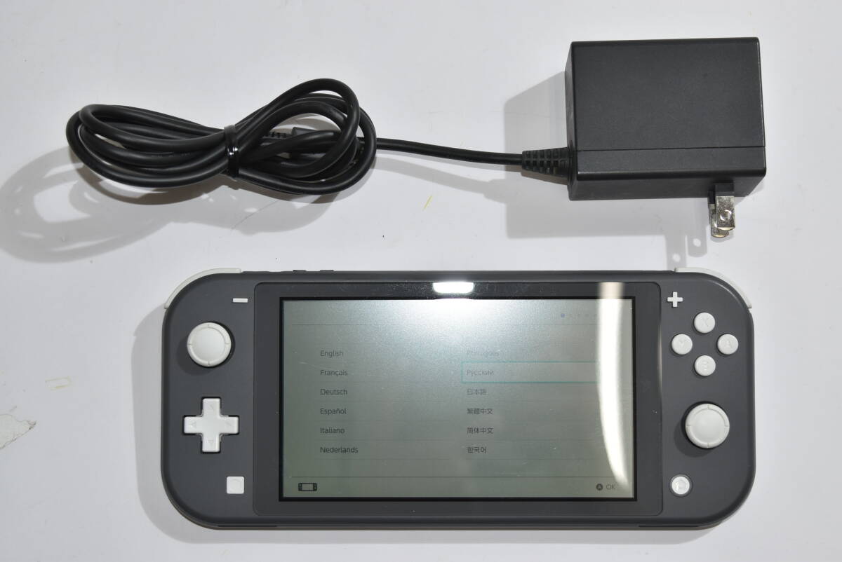 25S 【中古品】 Nintendo Switch Lite グレー Ver.18.0.0 動作OK 初期化済 ニンテンドースイッチライト 任天堂 ゲーム機本体 ACアダプター_画像3