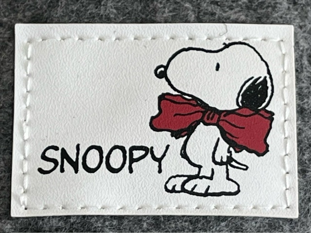 SNOOPY★スヌーピー◇フェルトランチバッグ/トートバッグ [32×20×12cm] グレー/ネイビー 未使用品 ＊非売品 ピーナッツ_画像2