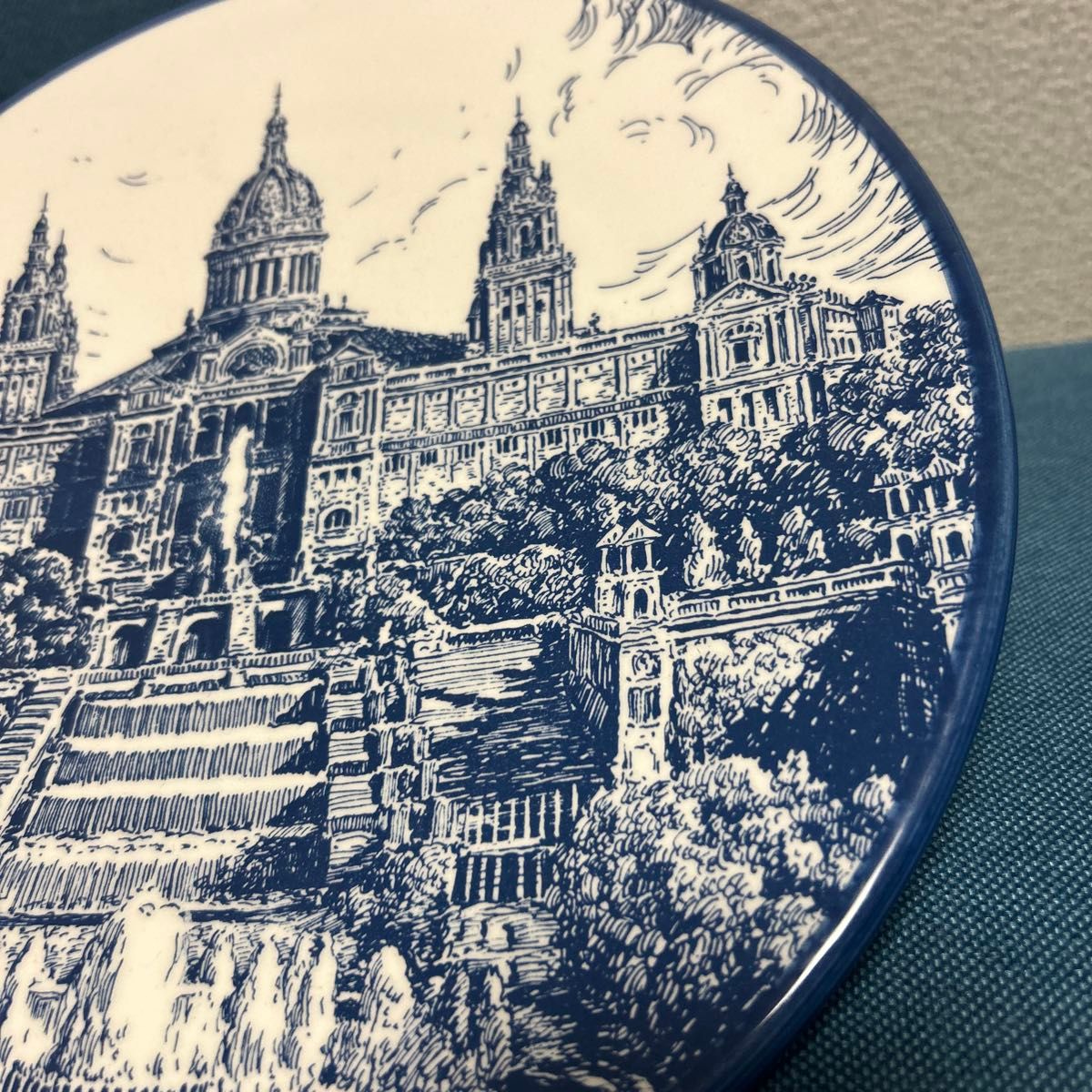 ★★ DERPLAT スペイン製　アンティーク大皿　バルセロナ★★ 陶磁器 飾り皿