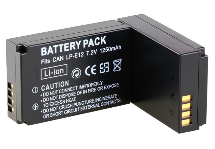 LP-E12 互換バッテリー＋充電器 大容量1250mAh LPE12 LPーE12 EOS M M2 Kiss X7 キャノン Canonの画像2