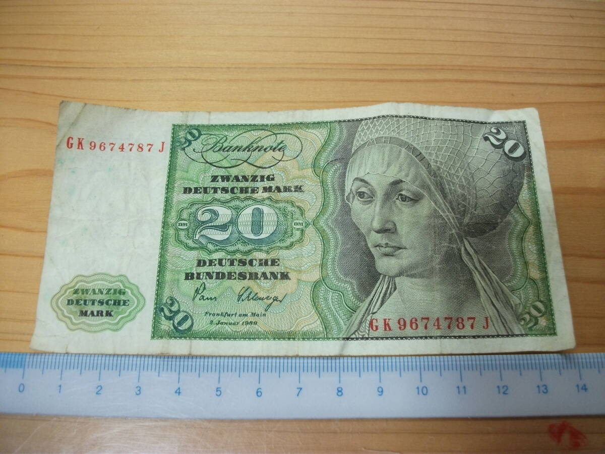 外国紙幣 西ドイツ 20マルク 紙幣 旧紙幣 古札　1980年_画像1
