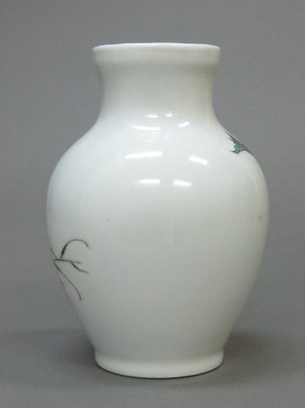 【心庵】中国 乾隆年製 色絵花鳥文／花瓶 A031の画像3