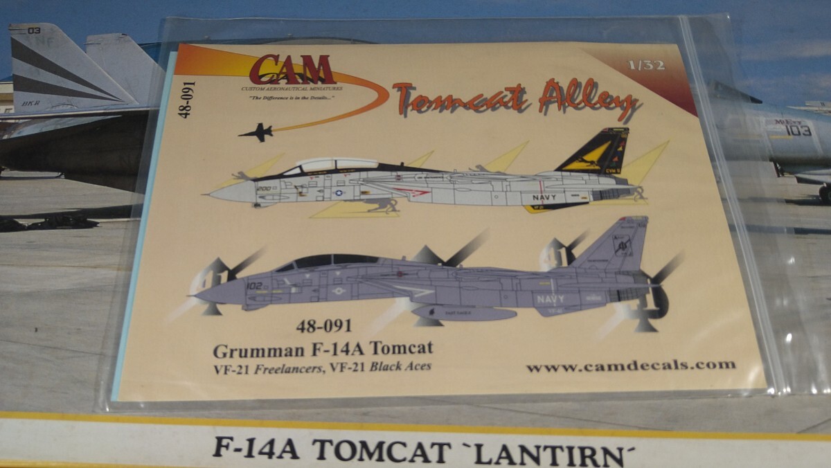  Hasegawa 1/48 F-14A block 126bom cat decal less + resin parts +CAM decal Junk 