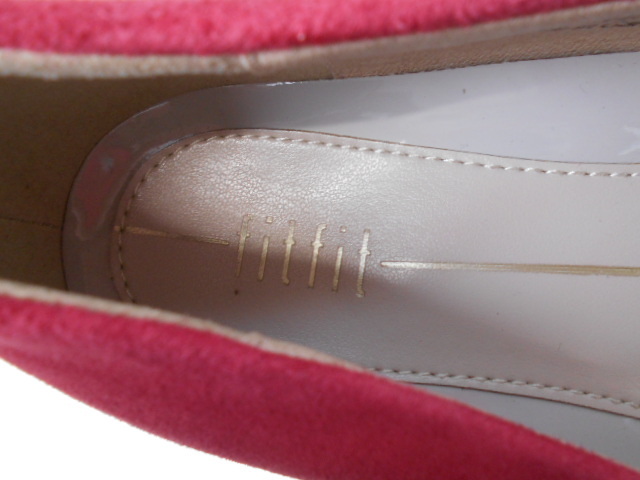 ◆fitfit　フィットフィット　本革　レザー　パンプス　スエード　ポインテッドヒールニーカー　ピンク　23.5cm　健康靴　婦人靴　美品_画像10