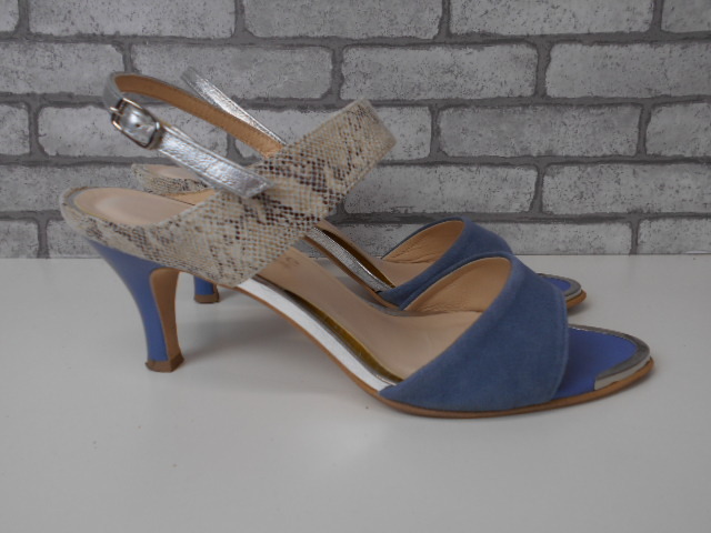 ◆エレガンスヒミコ　elegance卑弥呼　サンダル　24　レザー　ブルー　レディース　婦人靴　美品_画像5