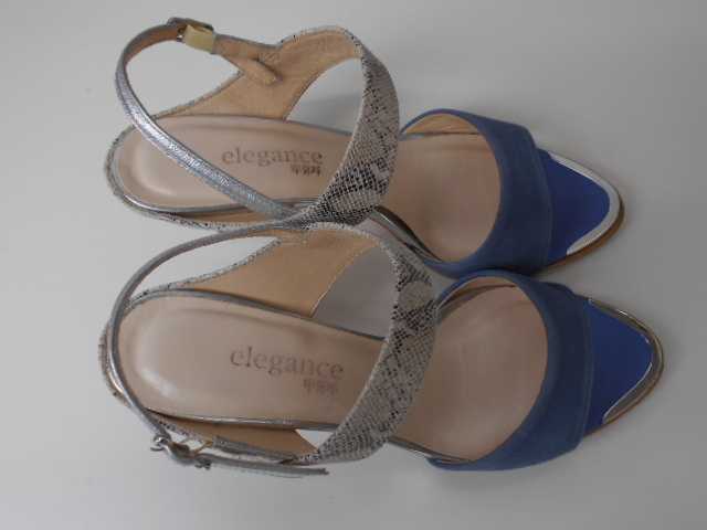 ◆エレガンスヒミコ　elegance卑弥呼　サンダル　24　レザー　ブルー　レディース　婦人靴　美品_画像6