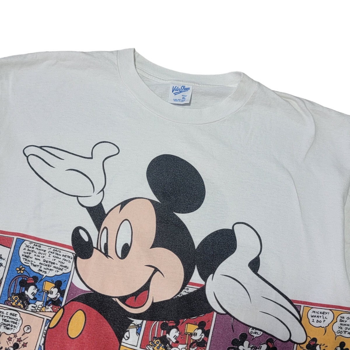 【激レア】90S カラーアメコミ柄 ベルバシーン VELVA SHEEN ミッキーマウス Disney ディズニー Tシャツ 半袖 XL 半袖Tシャツ_画像2