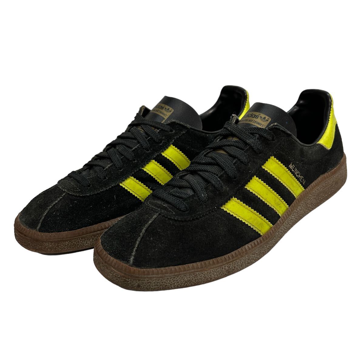 C273 adidas Originals MUNCHEN アディダス ミュンヘン 1997年製 AC3089 ローカットスニーカー US8.5 (27.0) ブラック イエロー_画像1