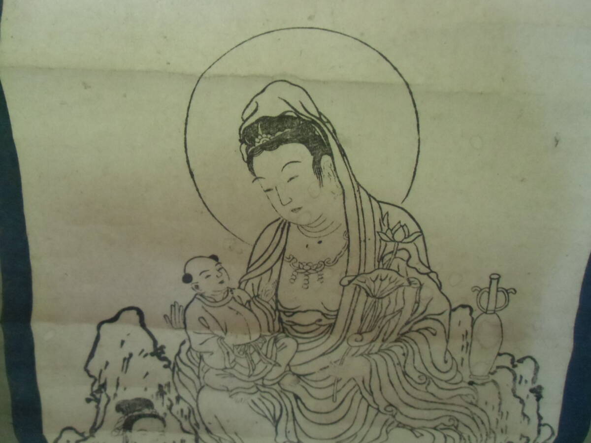 アンティーク　長さ約88×23cm 掛け軸　仏画　仏教美術　_画像5