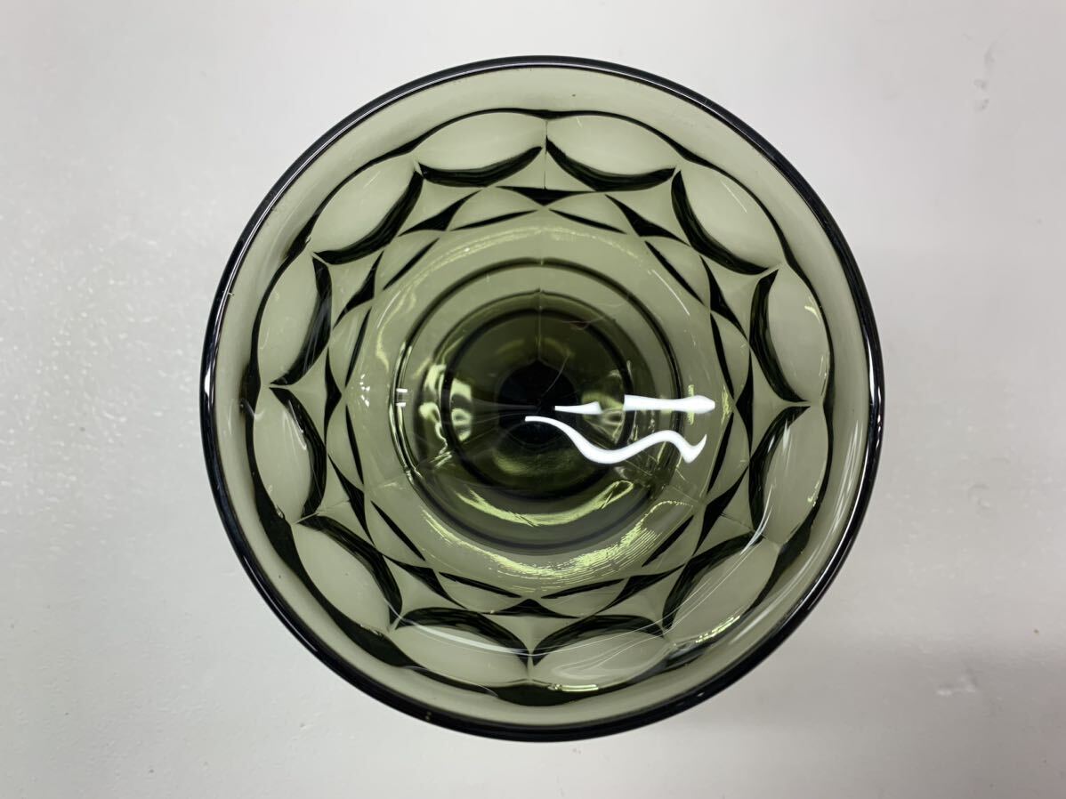 Y■美品■ Noritake ノリタケ PERSPECTIVE ビンテージ ゴブレット 2個 箱付き ガラス製 グリーン デザートグラス シャーベット レトロ の画像3