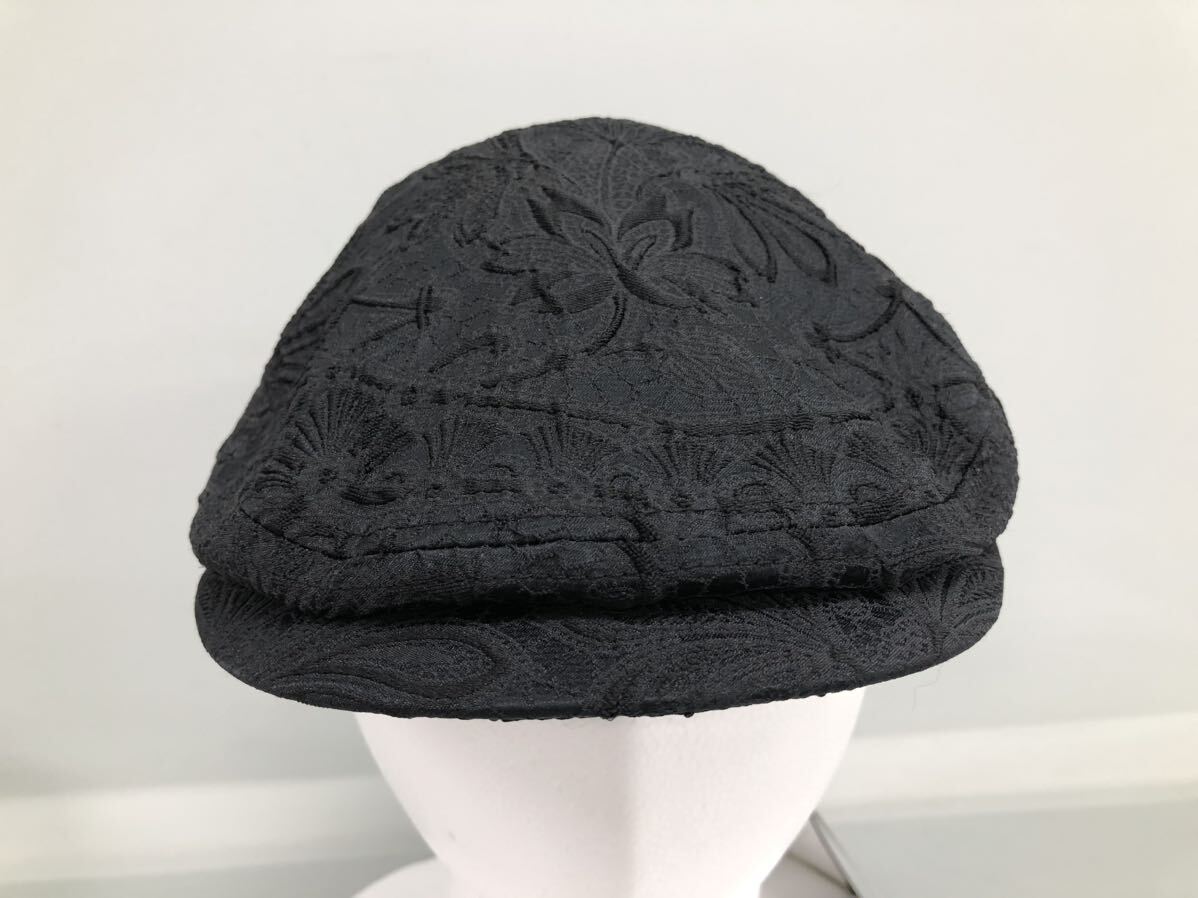 H# unused # DOLCE&GABBANA Dolce & Gabbana hunting cap hat Casquette black black total pattern race size 58 men's tag attaching 