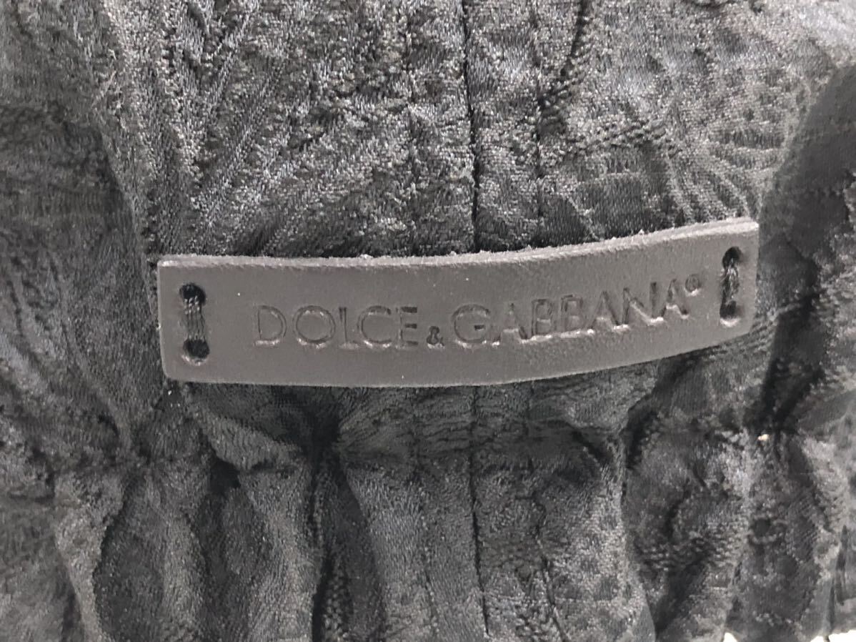 H# unused # DOLCE&GABBANA Dolce & Gabbana hunting cap hat Casquette black black total pattern race size 58 men's tag attaching 