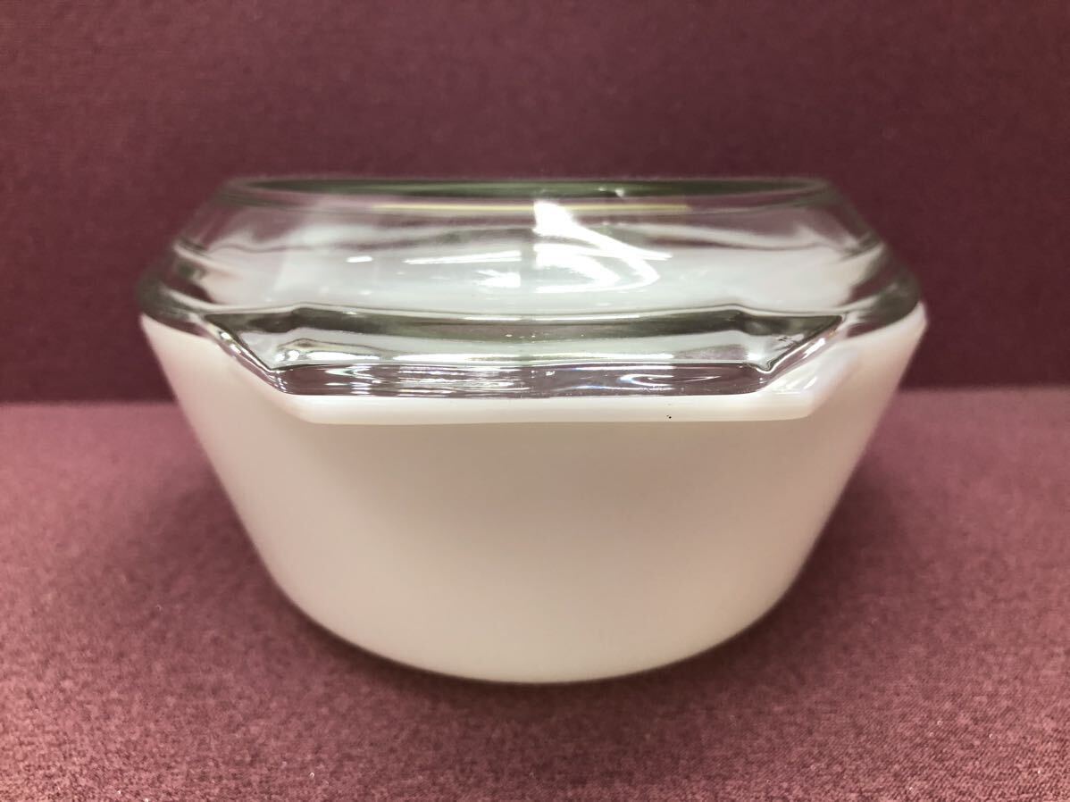 H■ JAJ Old Pyrex オールドパイレックス キャセロール コテージローズ ミルクガラス 薔薇 バラ 耐熱ガラス 厚手鍋 オーバル 調理器具 