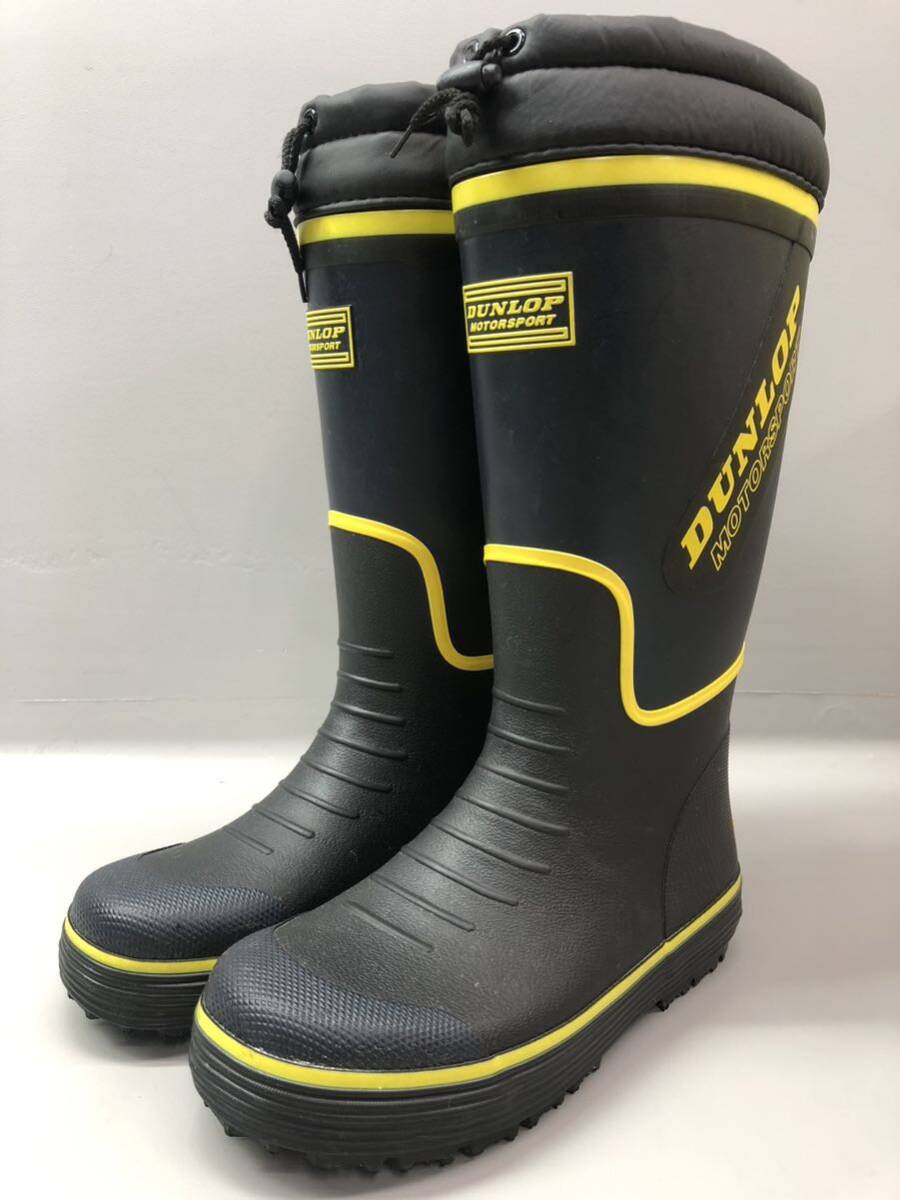 T# DUNLOP Dunlop MOTOR SPORT boots rain boots L size 26.0-26.5cm man and woman use NAVY navy do Le Mans G286 waterproof windshield reflection material 