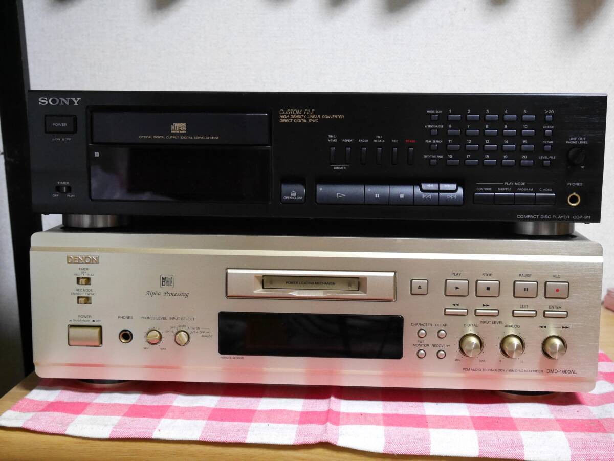 [ самовывоз * Osaka (столичный округ) ]DENON DMD-1600AL SONY CDP-911 2 шт. комплект . дополнение Mini диск и т.п. 