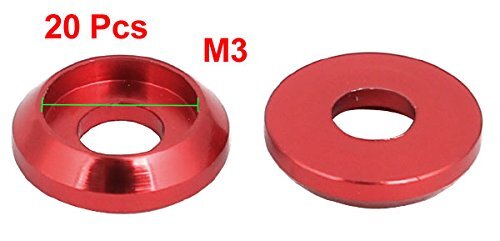 [ новый товар не использовался товар ]M3 акцент шайба красный красный 40 шт. комплект M3 диаметр болт соглашение aluminium сплав производства анодированный алюминий шайба украшать 02