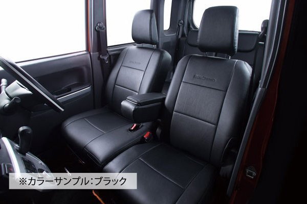 【NEW Bros.Clazzio】ダイハツ DAIHATSU ミラココア ◆ 軽自動車専用シンプルモデル★本革調シートカバー_画像2