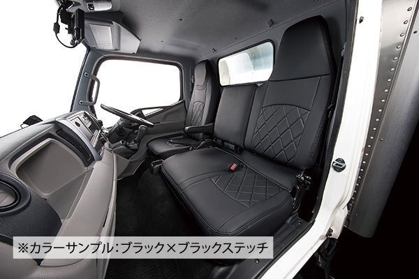 トラック・商用車バン専用シートカバー★いすゞ エルフ100 ◆ 働くクルマ ストロングレザーキルト_画像2