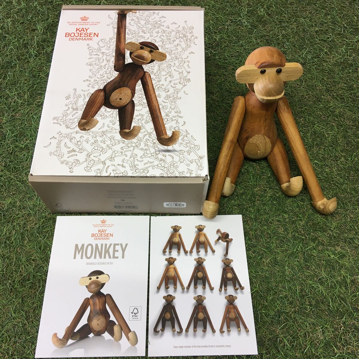 GX402 KAY BOJESEN－カイ・ボイスン 木製フィギュア MONKEY 北欧 木製玩具 インテリア 雑貨 未使用 保管品 フィギュアの画像1