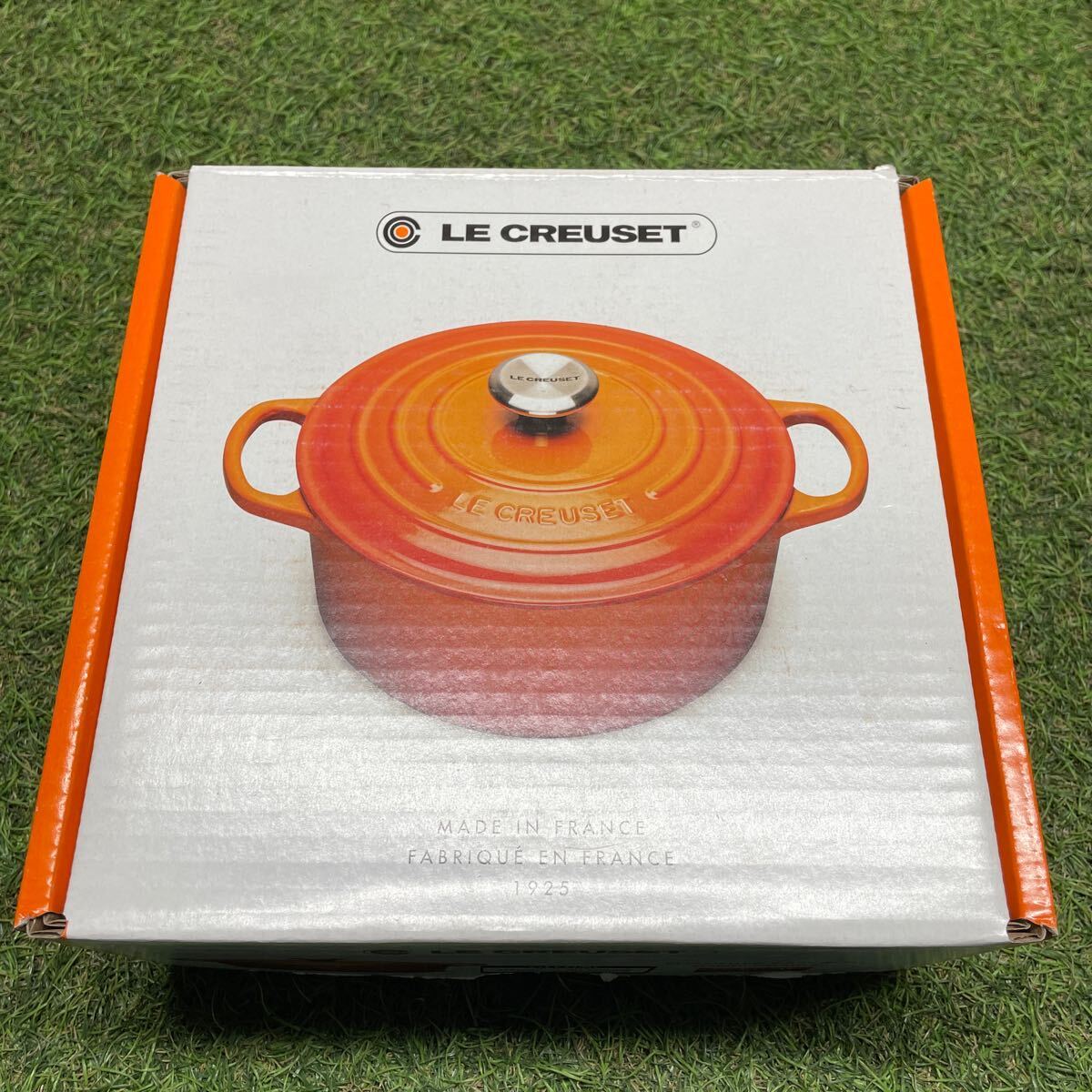 GX510 LE CREUSET ル・クルーゼ 両手鍋2117718-18cm ココット ロンド ホーロー鍋 料理 調理器具 ブラック 箱汚れ破れ 未使用 保管品 鍋の画像6