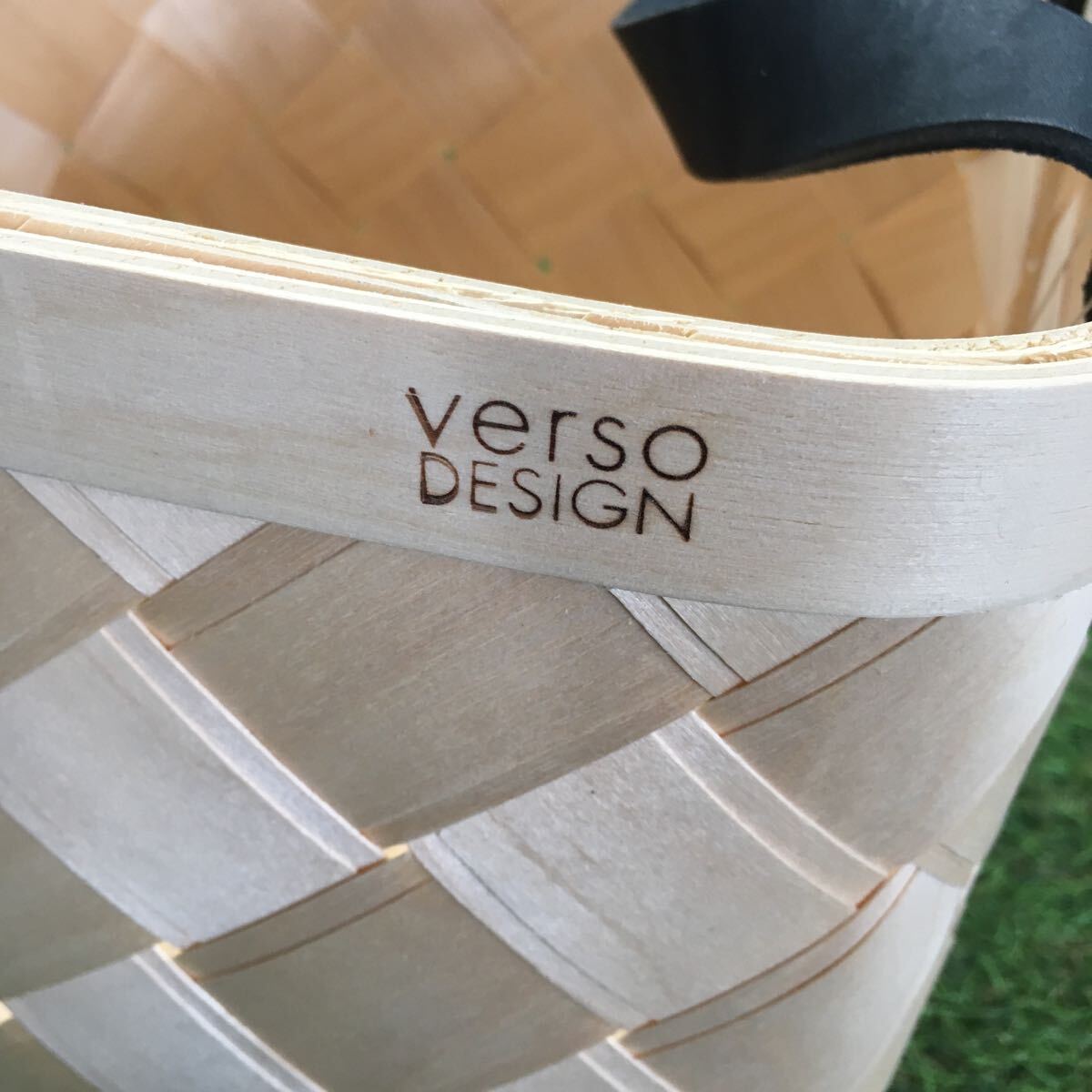 GX700 VERSO DESIGN ヴェルソ デザイン LASTU Birch Basket M black leathe 収納ボックス バスケット 木製 インテリア 未使用 保管品 カゴの画像6