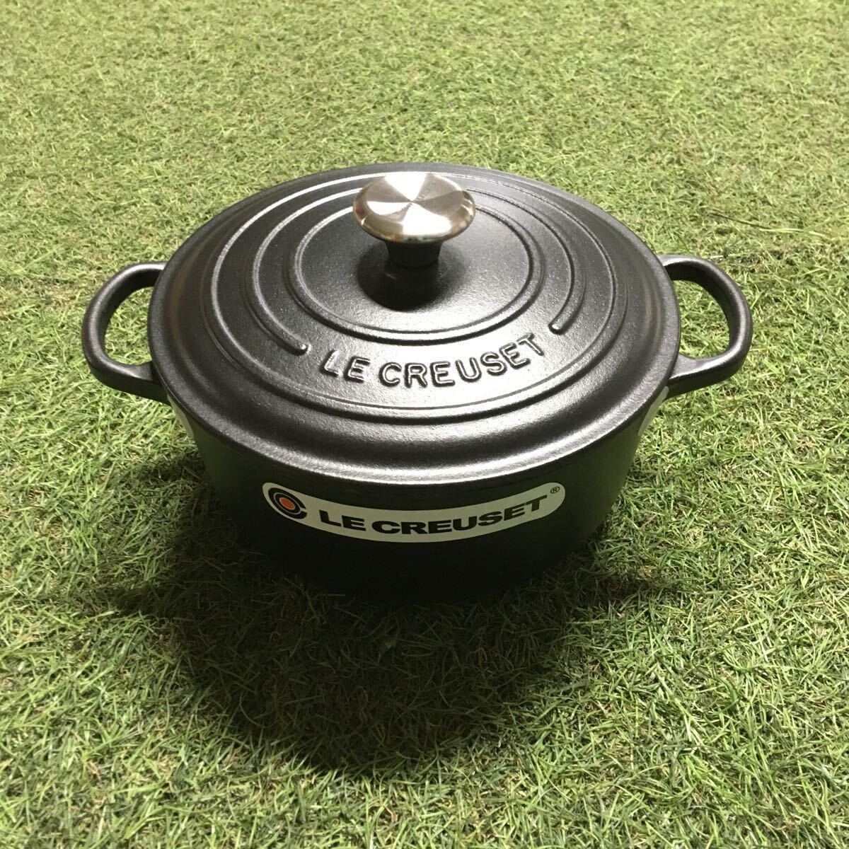 GX1504 LE CREUSET ル・クルーゼ 両手鍋2117720-20cm ココット ロンド ホーロー鍋 料理 調理器具 ブラック 箱汚れ破れ 未使用 保管品 鍋の画像2