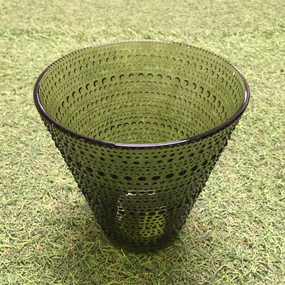 GX1952 iittala イッタラ カステヘルミ 366063 15.5mmモスグリーン 花瓶 ツボ 未使用 保管品 花瓶_画像2